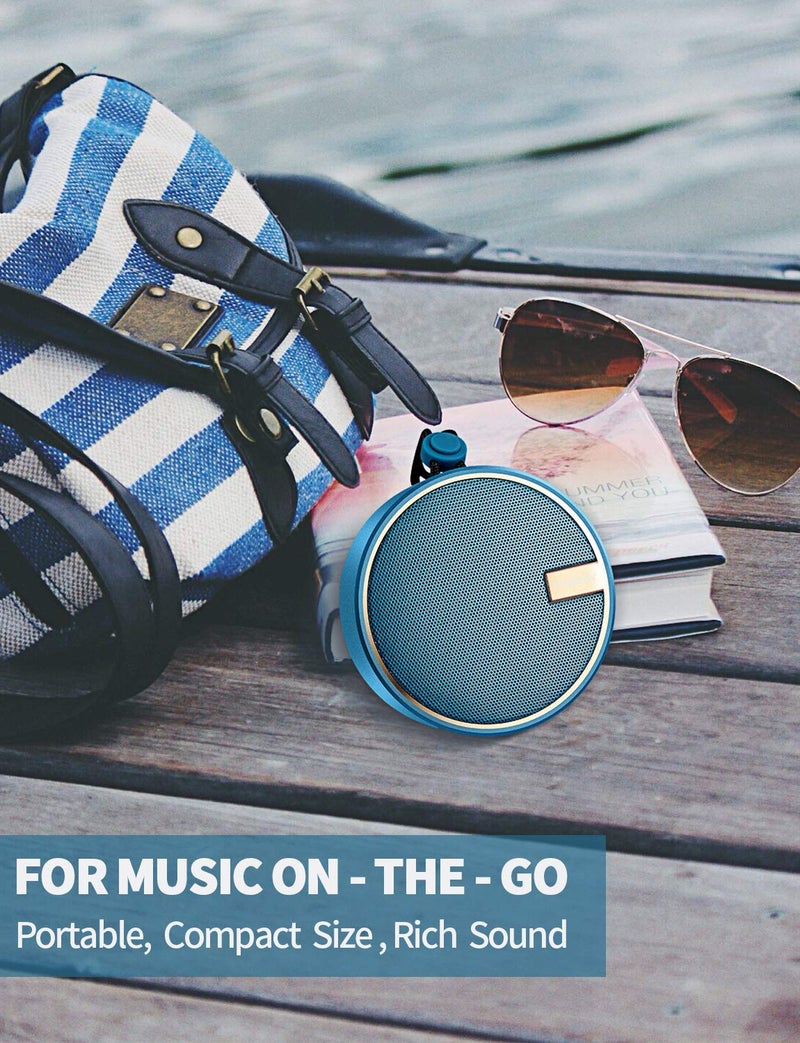 INSMY C12 IPX7 Waterproof Shower Bluetooth Speaker, Portable Small Speaker, Speakers Bluetooth Wireless Loud Clear Sound Support TF CSuard ction Cup for Outdoor Kayak Canoe Beach Gift (Navy) - Image 4